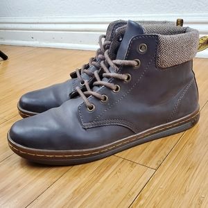 Dr. Martens Brown Ankle Booties with Tan Accents